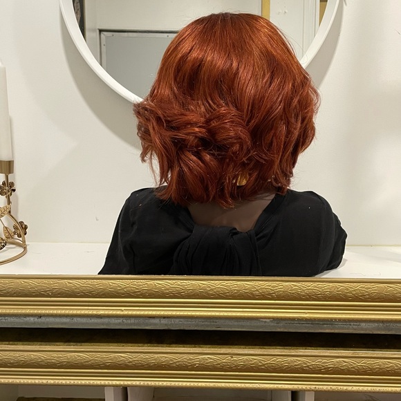 COPPER COLOR HUMAN HAIR BOB WIG - Picture 5 of 7